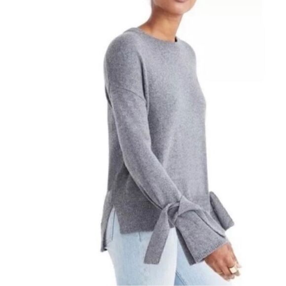 NWT Madewell Gray Tie Cuff Sweater Sz S - Picture 3 of 5
